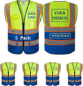 High Visibility Custom Logo Mesh Vest Blue with Pockets - Class 2