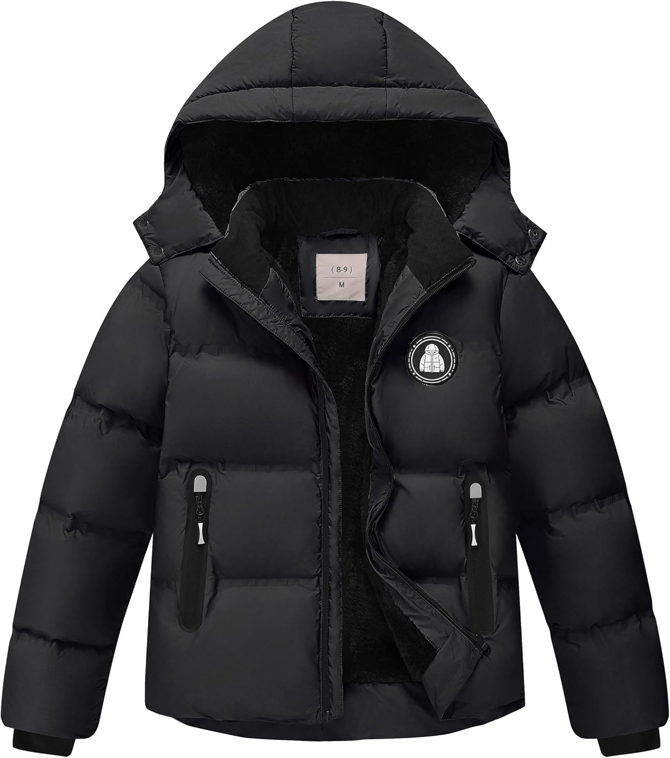 Boys' Winter Coat Puffer Jacket Thick Fleece Lined Warm Hooded