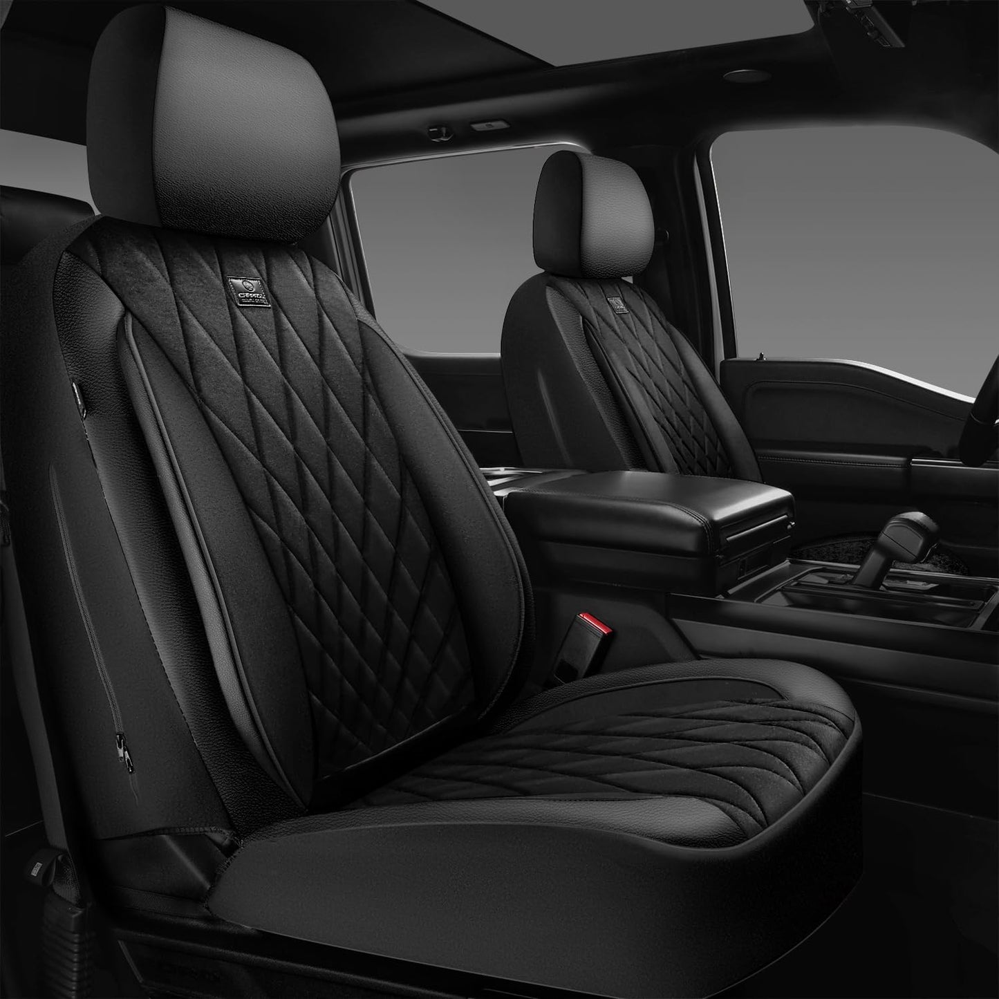 CAR PASS Luxury Faux Leather Car Seat Covers for Comfort & Style