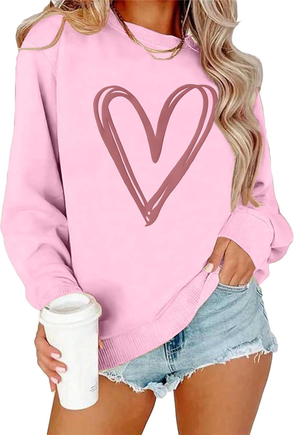 Valentines Sweatshirt: Cute Heart Graphic - Cozy Love!