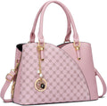 Triple Compartments Handbag for Women - Medium Satchel with Organized