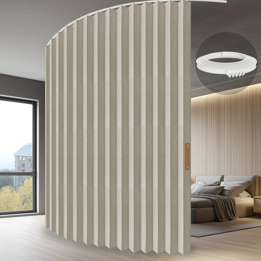 Accordion Partition Curtain - 100% Blackout Room Divider