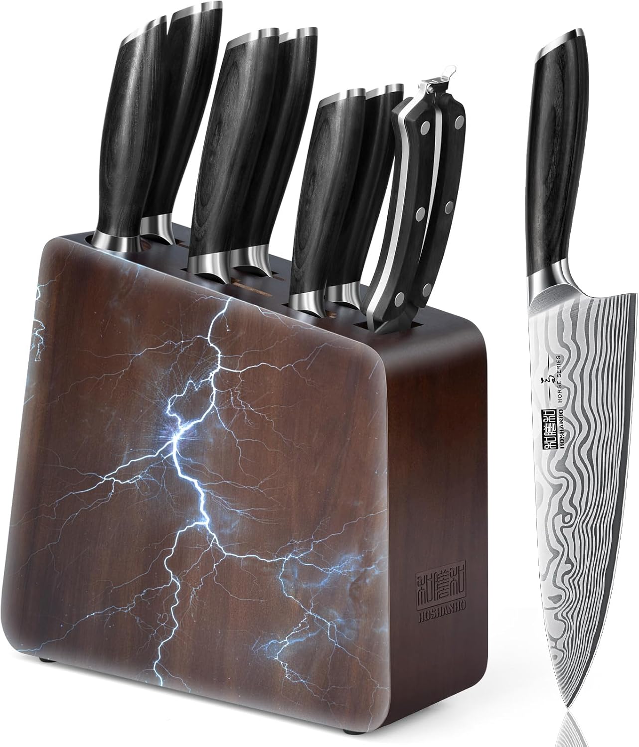 8 Pieces Knife Set with Magnetic Block for Professional Chefs