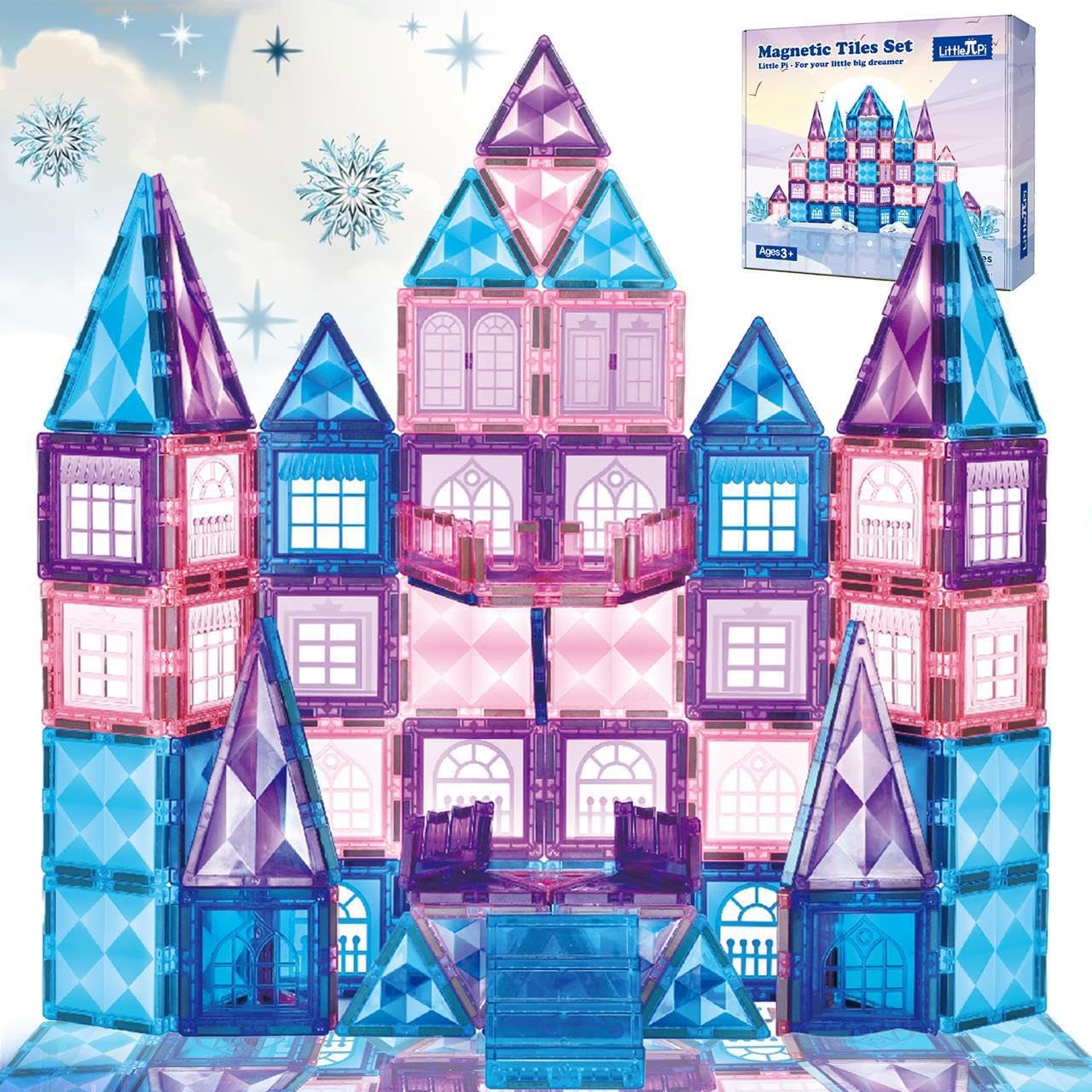 Magical 102pcs Frozen Princess Castle Magnetic Tiles for Kids