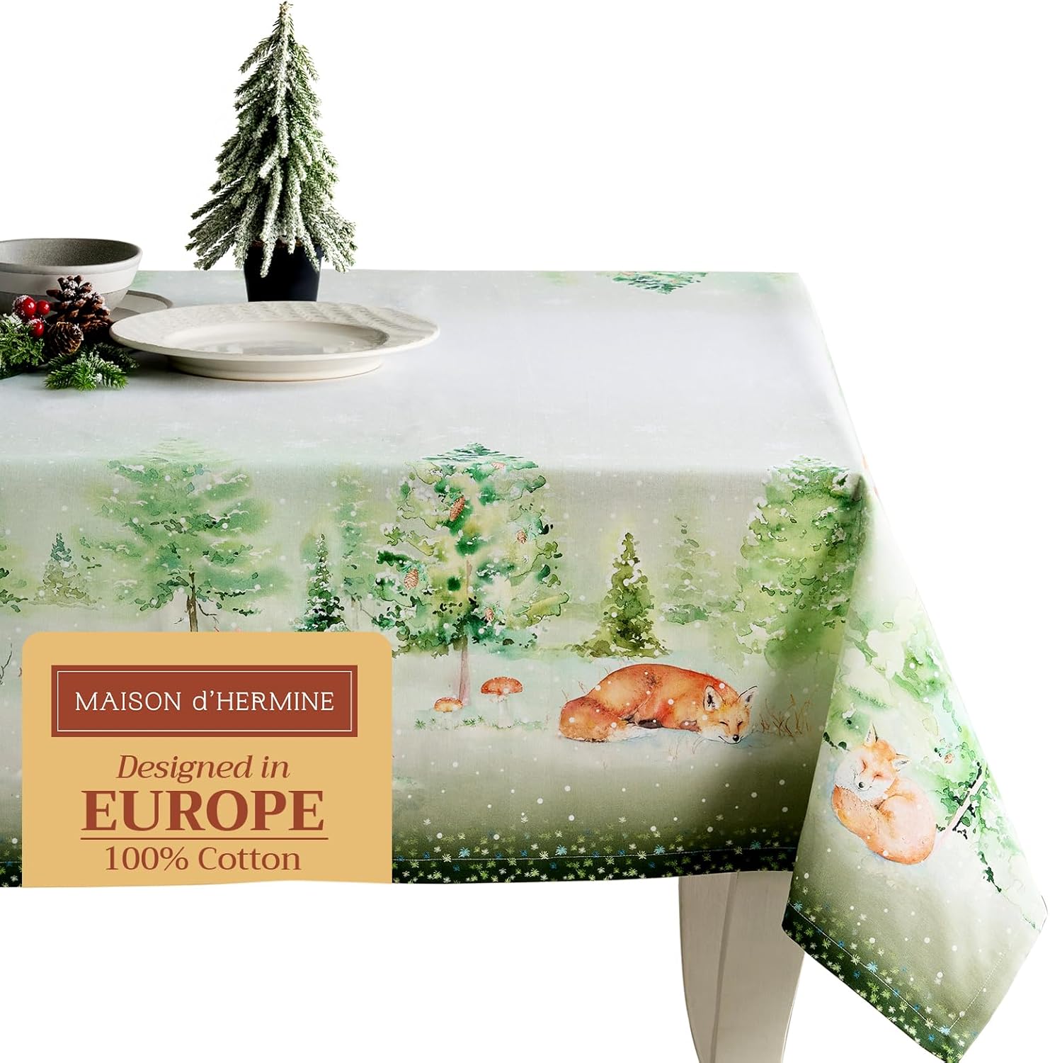 Maison d' Hermine 100% Cotton Table Cloth for Elegant Dining