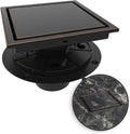 6 Inch Square Shower Drain Bronze Floor Drain with Tile Insert
