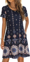 Sherosa Womens Summer Floral Print Sleeveless Sundress for Fun