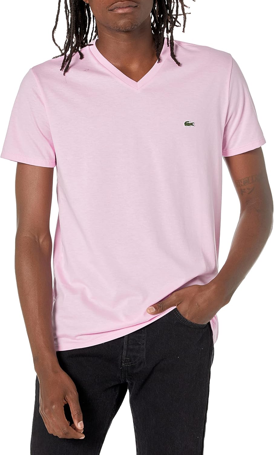 Lacoste Men's Short Sleeve V-Neck Pima Cotton Jersey T-Shirt Review