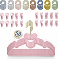 Velvet Baby Hangers with Clips and Size Dividers - Organized Nursery