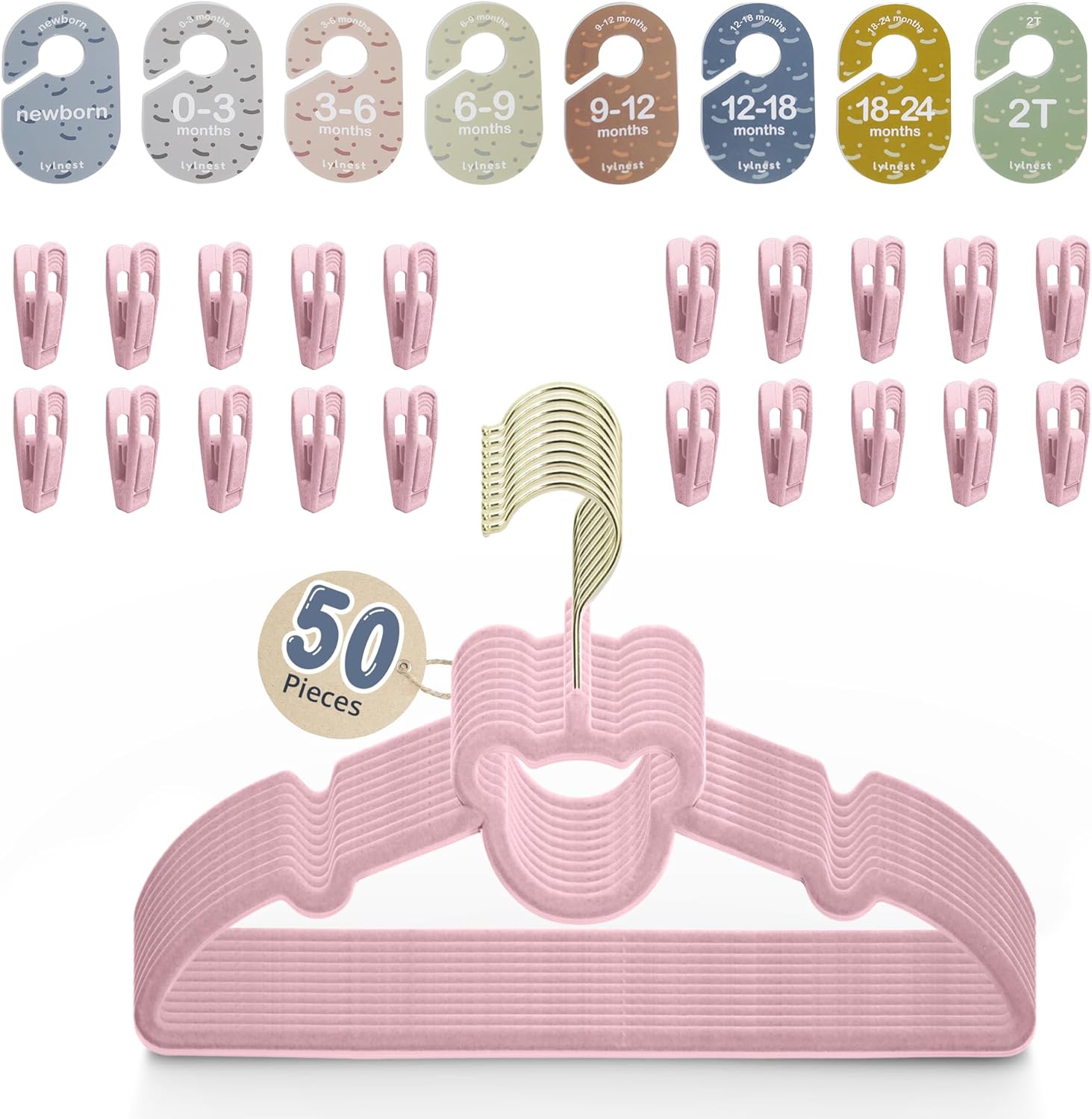 Velvet Baby Hangers with Clips for Perfect Closet Organization
