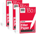KAISA Filler Paper Wide Ruled Loose Leaf Paper 8in x 10.5in - Bulk 450