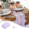 27 x 120 in Light Purple Chiffon Table Runner 5 Pc Set - Elegant Decor