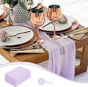 27 x120 Inches Light Purple Wedding Table Runner for Events