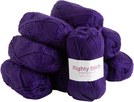 Knit Picks Mighty Stitch Purple Yarn Pack - 10 Skeins 2080 Yards
