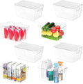 Clear Stackable Storage Bins with Lids 8PK (10x6x5) - Pantry & Fridge