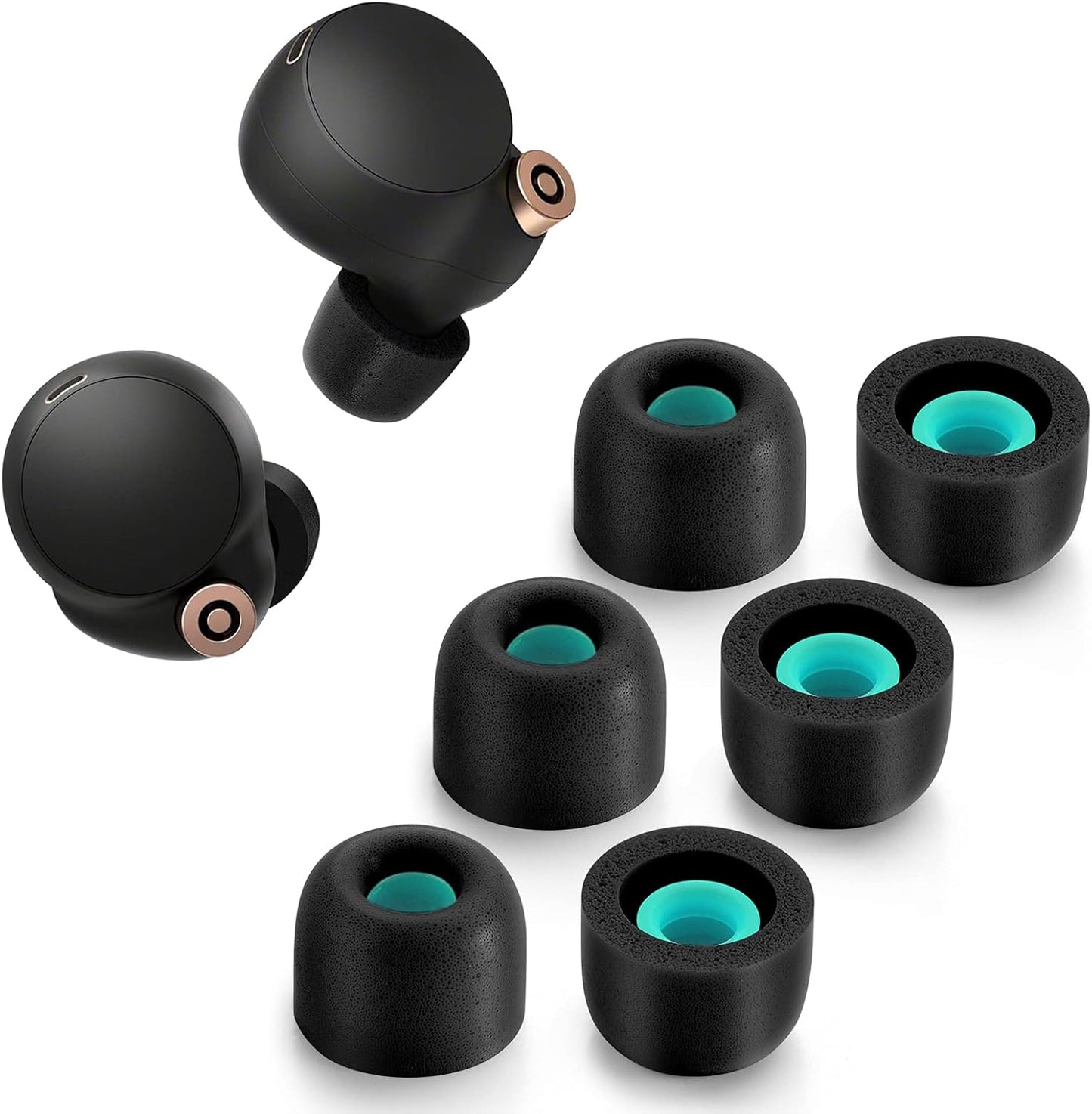 Anti-Slip Memory Foam Ear Tips for Sony WF-1000XM4/3, Perfect Noise Cancellation