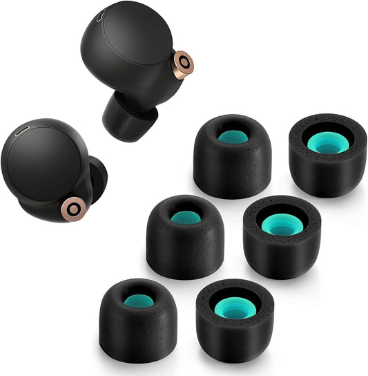 Anti-Slip Memory Foam Ear Tips for Sony WF-1000XM4/3, Perfect Noise Cancellation