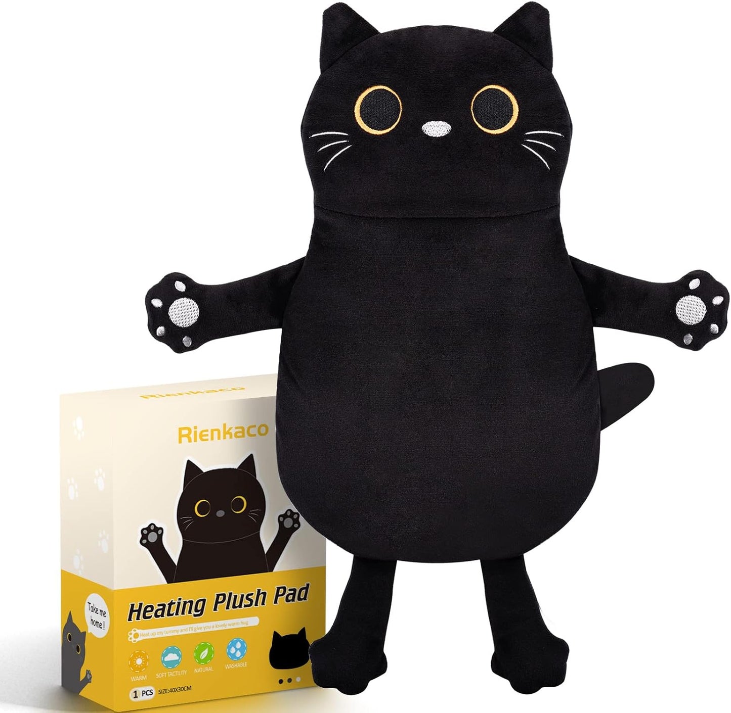 Moist Heating Pad for Cramps Relief - Cute Black Cat Design