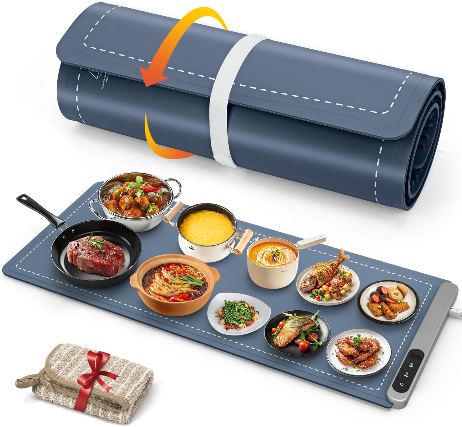 FYY Extra Large Warming Mat for Food - Rapid Heating & Timer