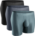9in Nylon Boxer Briefs for Men - Support Pouch 1/3/4 Pack