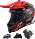 Adult Motocross Helmet Size L with Goggles Gloves Mask - DOT