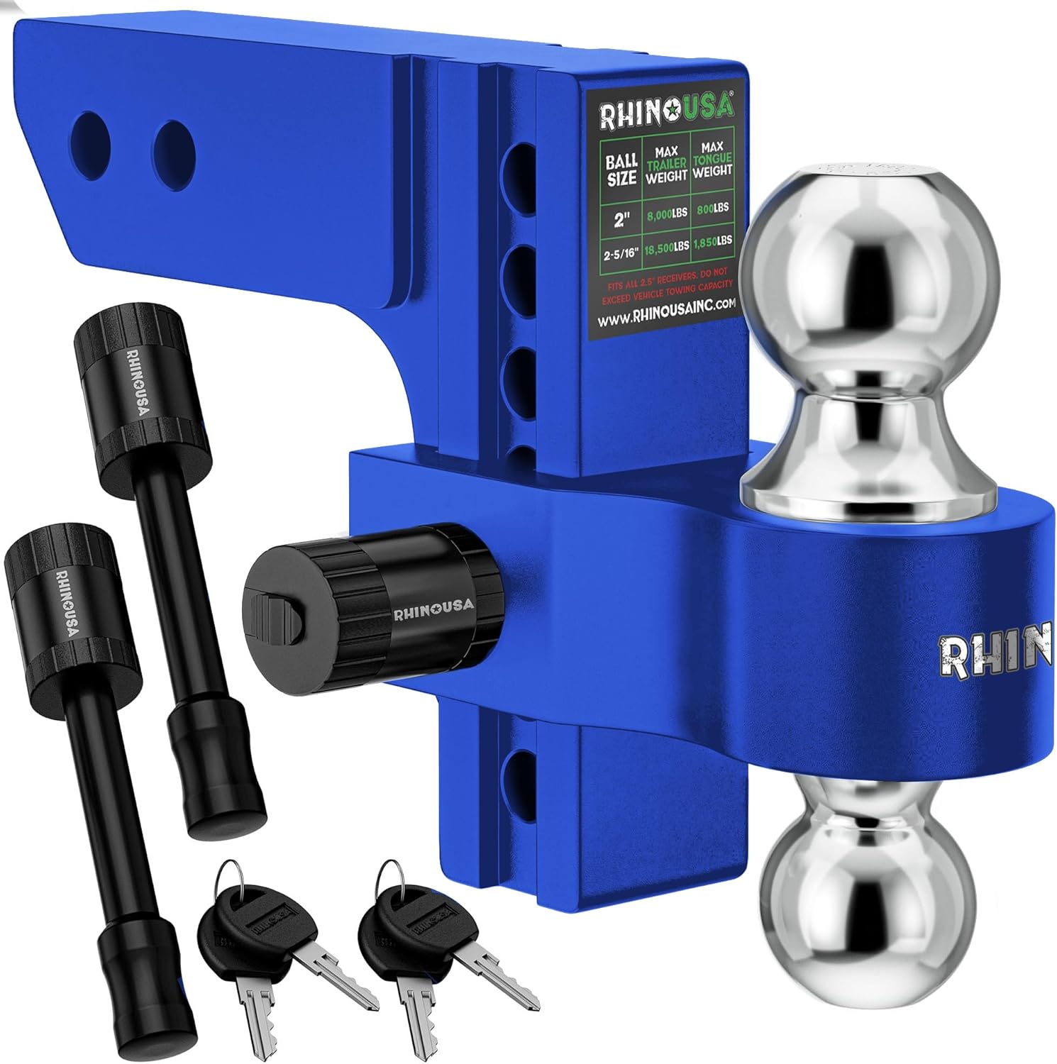 Rhino USA Adjustable Trailer Hitch for Heavy Duty Towing