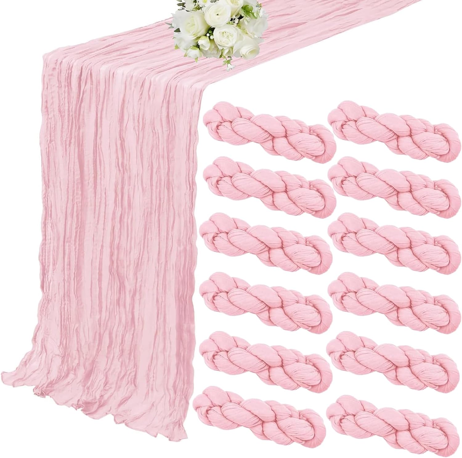 Light Pink Cheesecloth Table Runner by LearnJoyToys