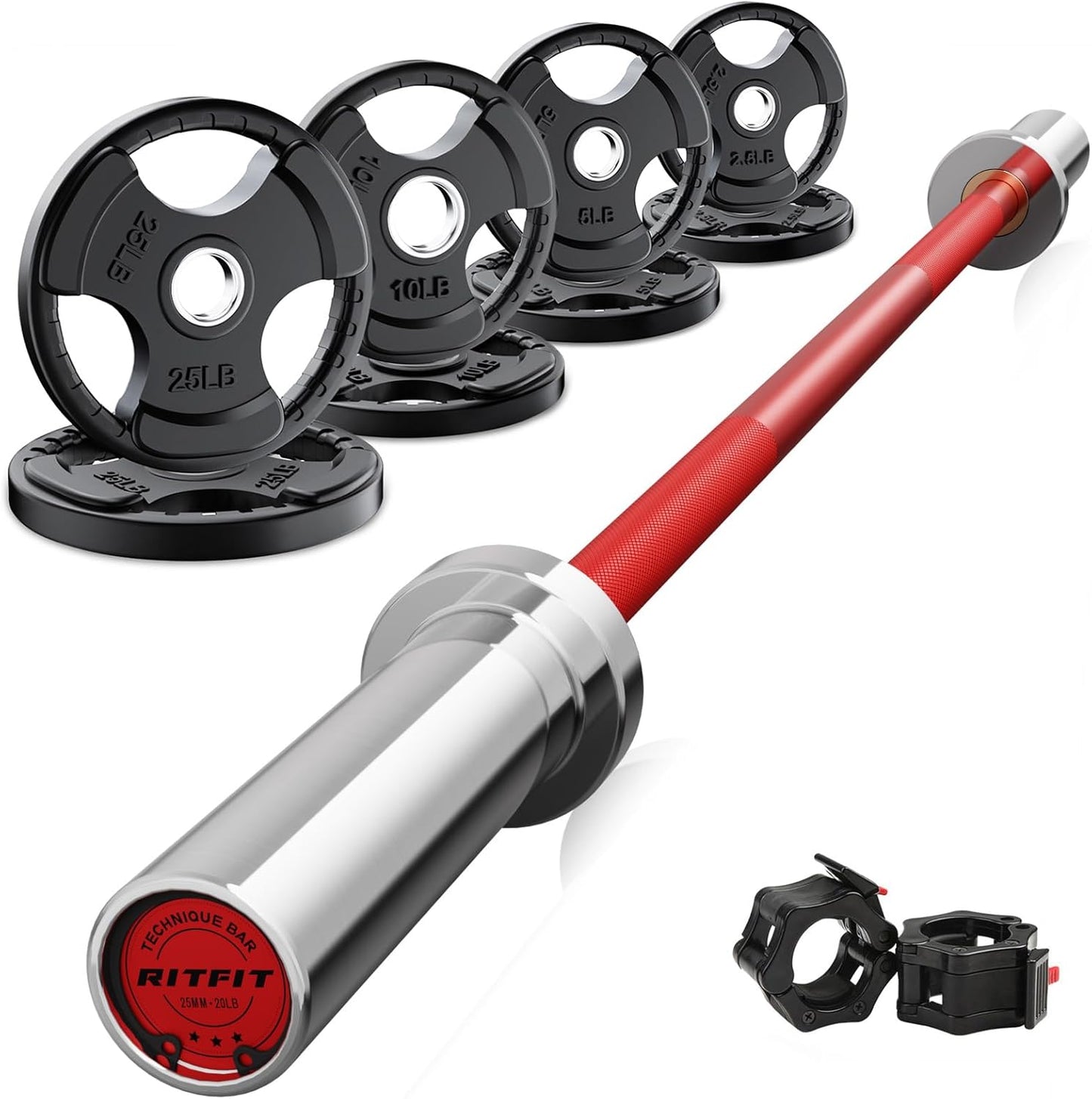 RitFit Barbell Weight Set - Perfect for Home Gym Workouts
