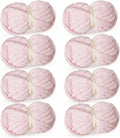 Light Pink Chunky Chenille Yarn for Crocheting - Super Soft Bulky Yarn