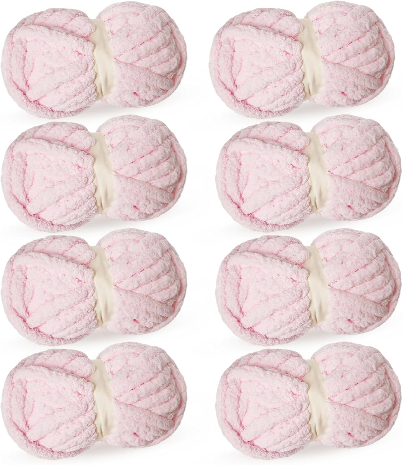 Light Pink Chunky Chenille Yarn for Crocheting and Knitting