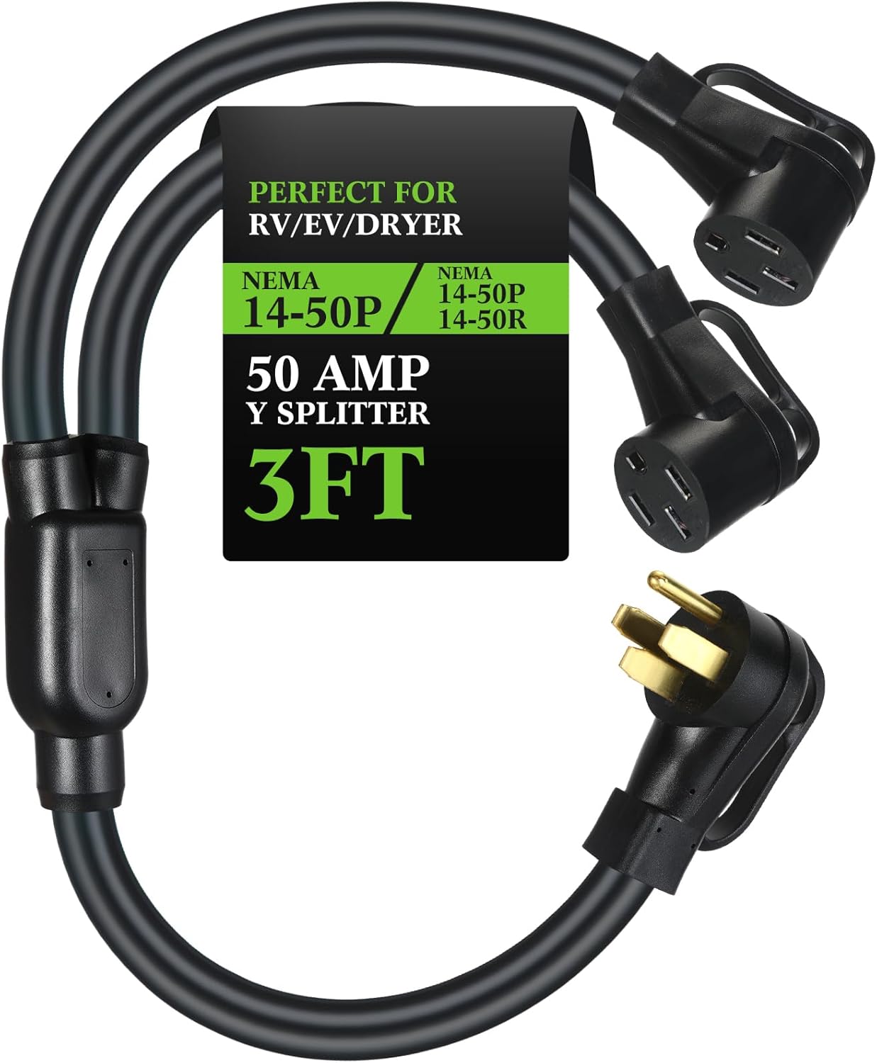 Kanayu 50Amp 14-50 Y Splitter Adapter for RV and EV Charging