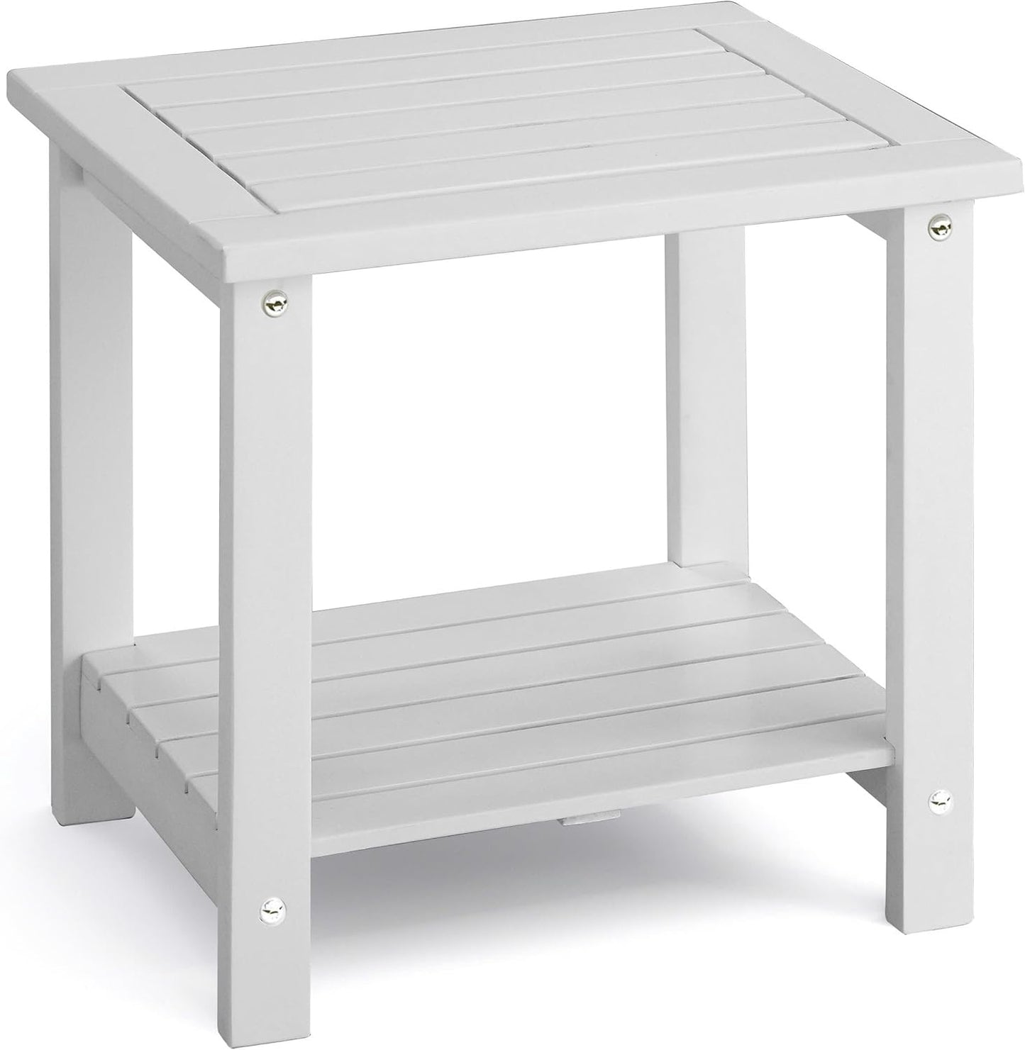 2-Tier Adirondack Outdoor Side Table for Patio and Garden