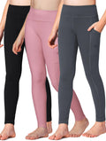 Girls' Athletic Leggings with Pockets - Soft, Stretchy Performance