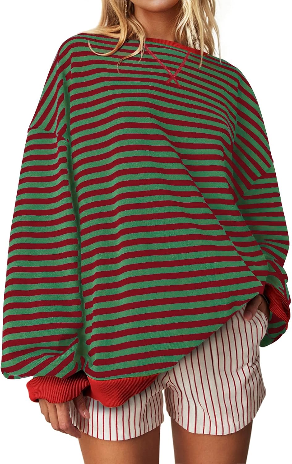 UEU Oversized Striped Sweatshirt - Casual Comfort!