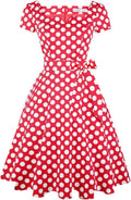 Women's Classic Tea Dress with Pockets - Short Sleeve A-line