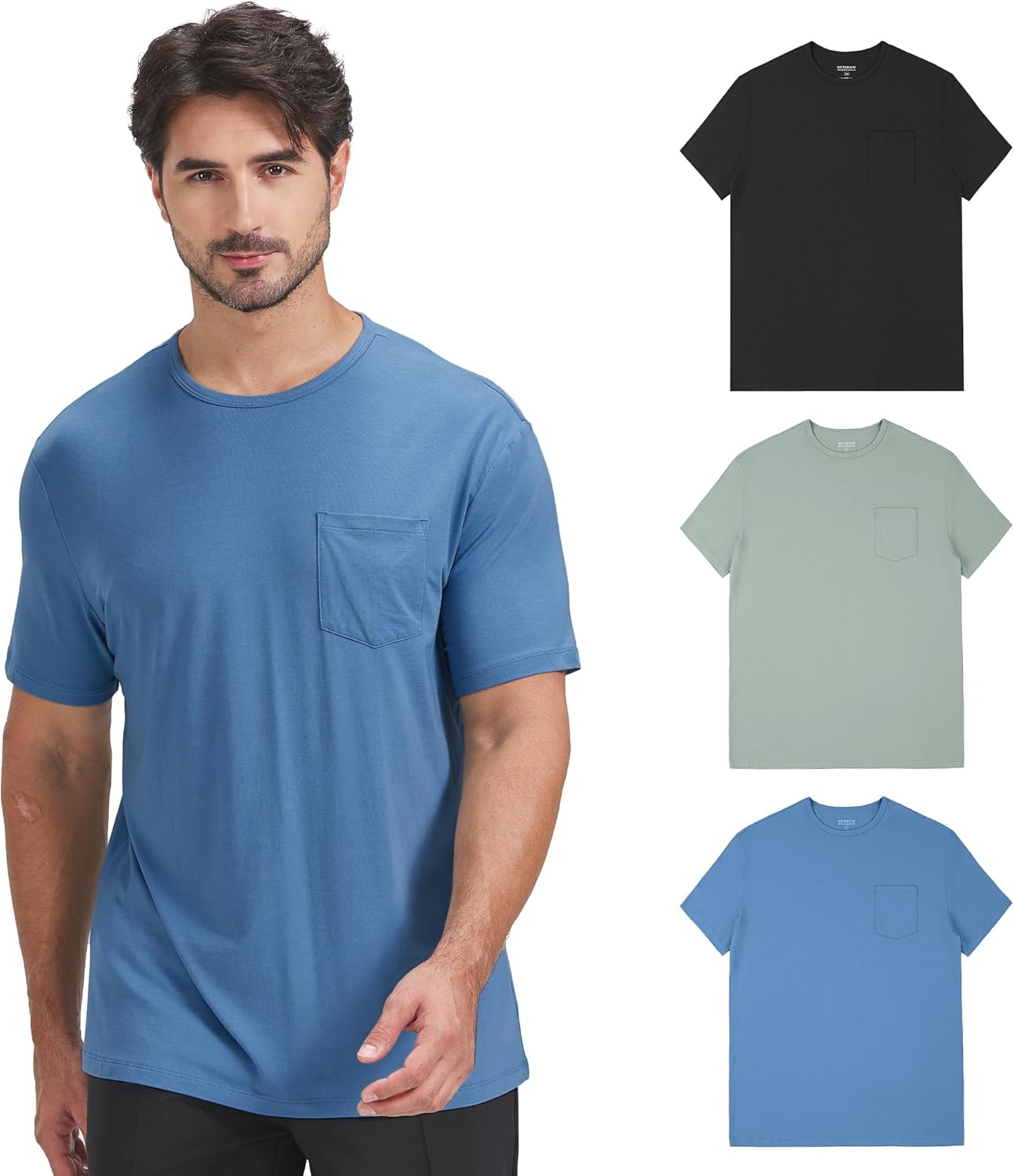 Men's Ultra Soft Bamboo Viscose Pocket T-Shirt for Comfort