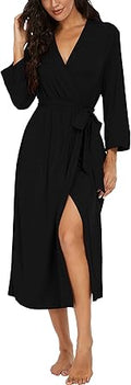 Elegant VINTATRE Women's Knit Bathrobe Kimono for Leisure