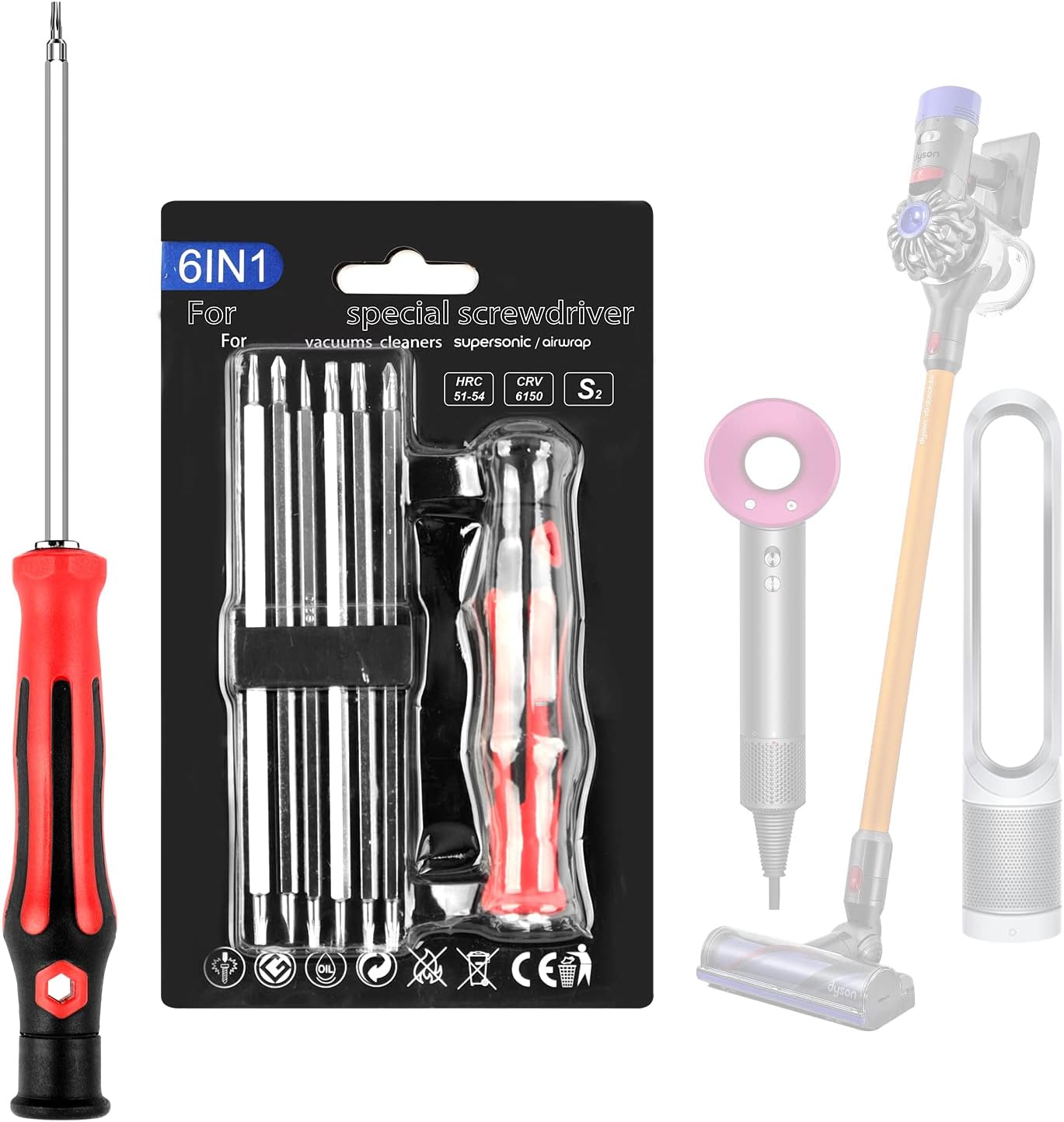 NINEBIRD 6 PCS Screwdriver Repair Kit for Dyson V6-V11 - Easy Maintenance