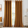 Golden Brown Velvet Curtains for Bedroom and Living Room