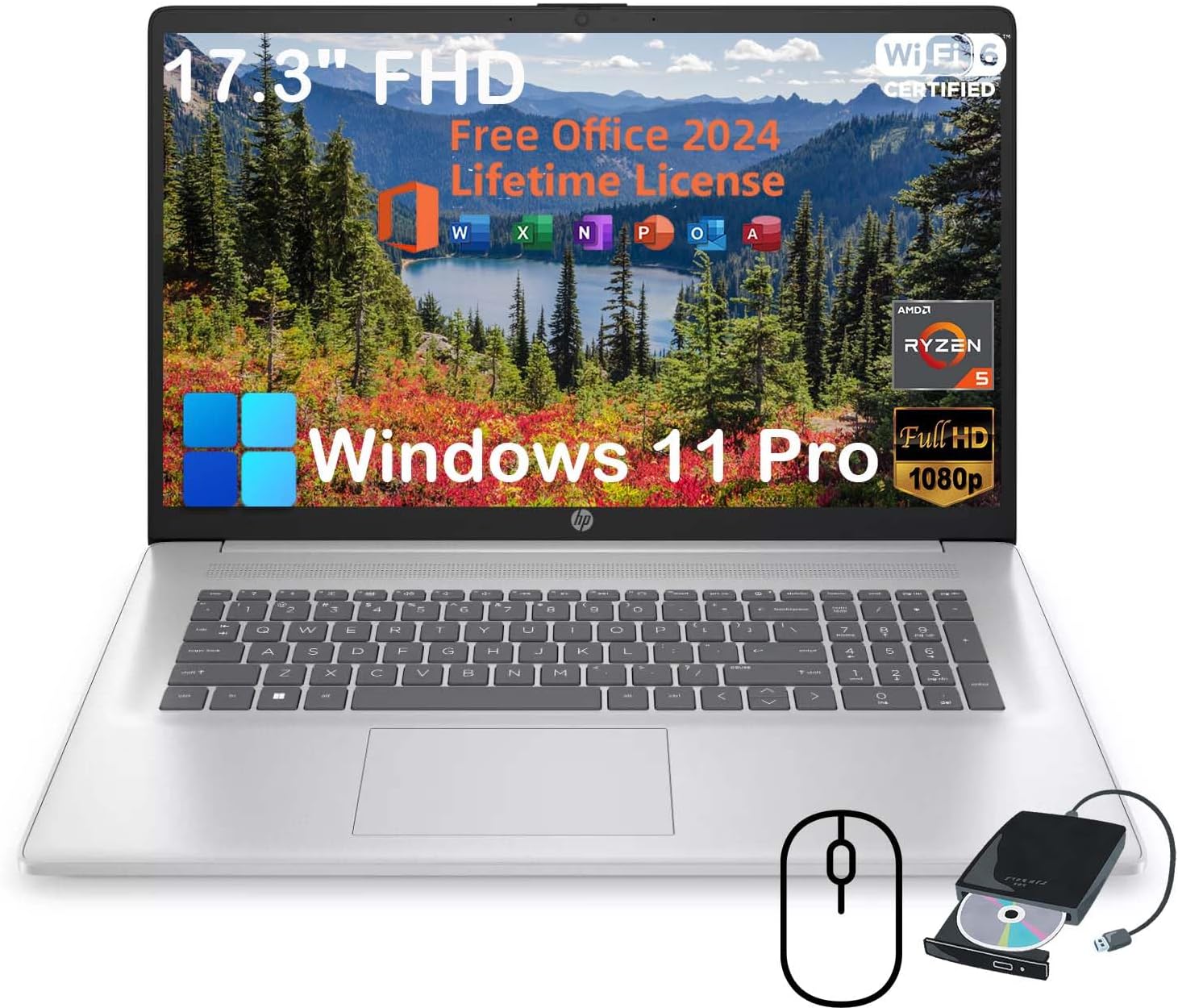 HP 17.3 Business Laptop with Lifetime Office & 1TB SSD