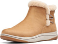 Clarks Women's Breeze Fur Ankle Boot - Cozy Winter Slip-On