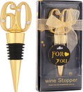 60 Shaped Wine Stoppers 24 Pack - Black and Gold Party Favors