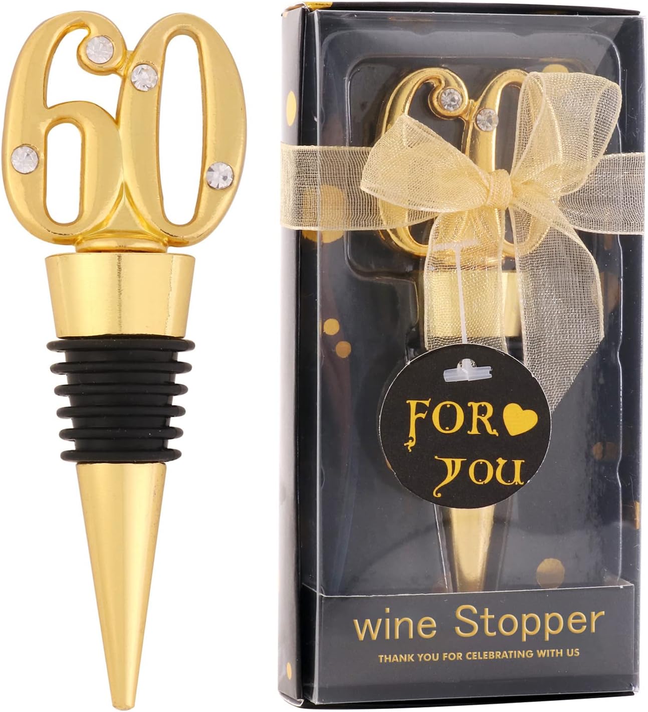 24 Pack 60 Birthday Wine Corks for Guests with Gift Box