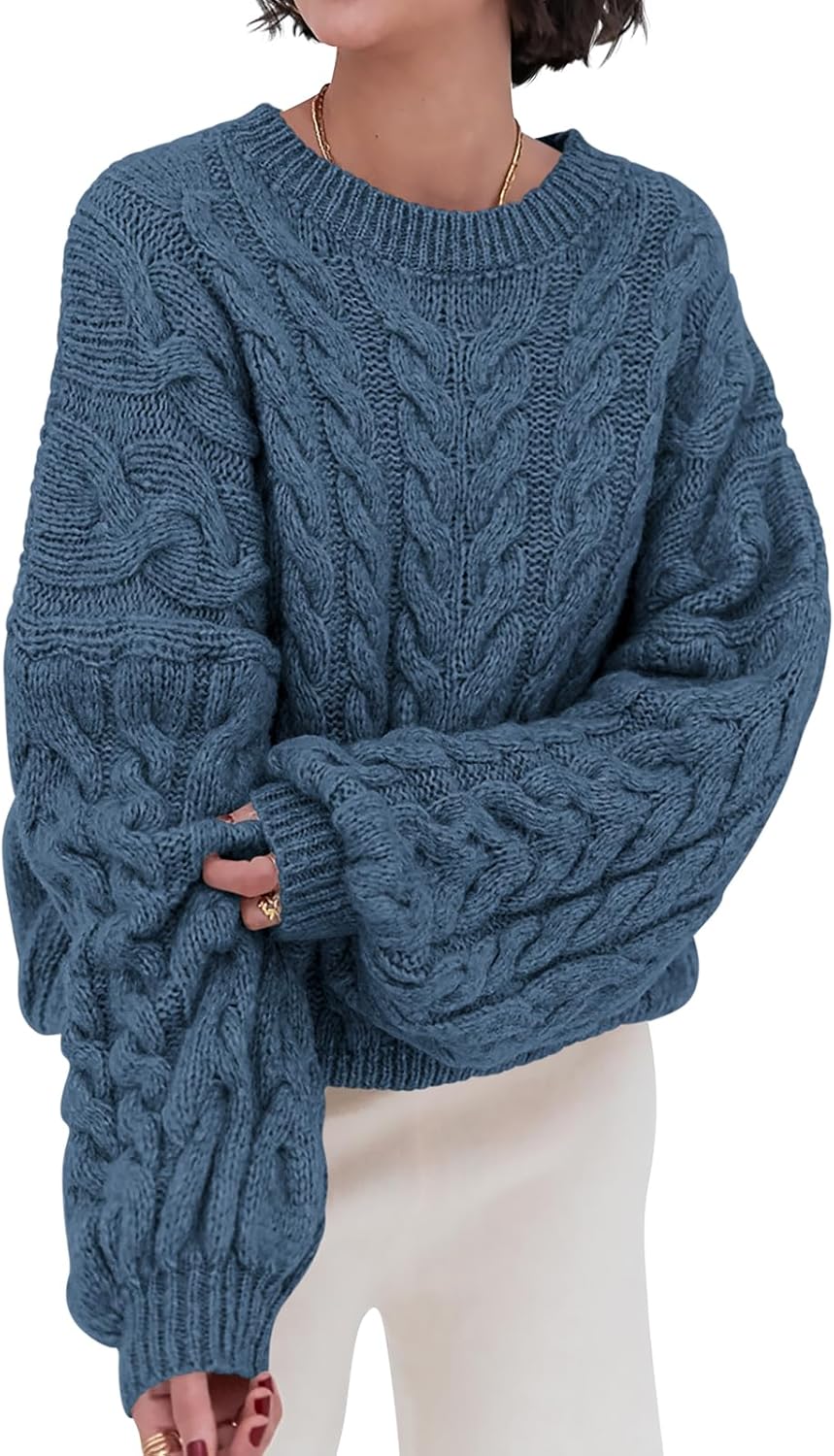 PRETTYGARDEN Womens Oversized Cable Knit Sweater for Fall 2025