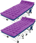 Camping Cot 2 Pack with Mattress - Heavy Duty Folding Beds for Adults