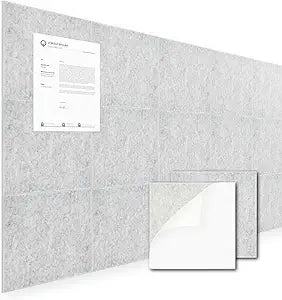 Large Cork Board Substitute - 12 Felt Wall Tiles for Versatile Use