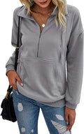 PRETTYGARDEN Women's Half Zip Pullover Sweatshirt - Casual Oversized