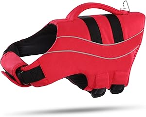 Queenmore Safe Dog Life Jacket for Swimming with High Buoyancy
