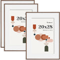 Modern Arched Picture Frames (Set of 3) - Space-Saving Walnut