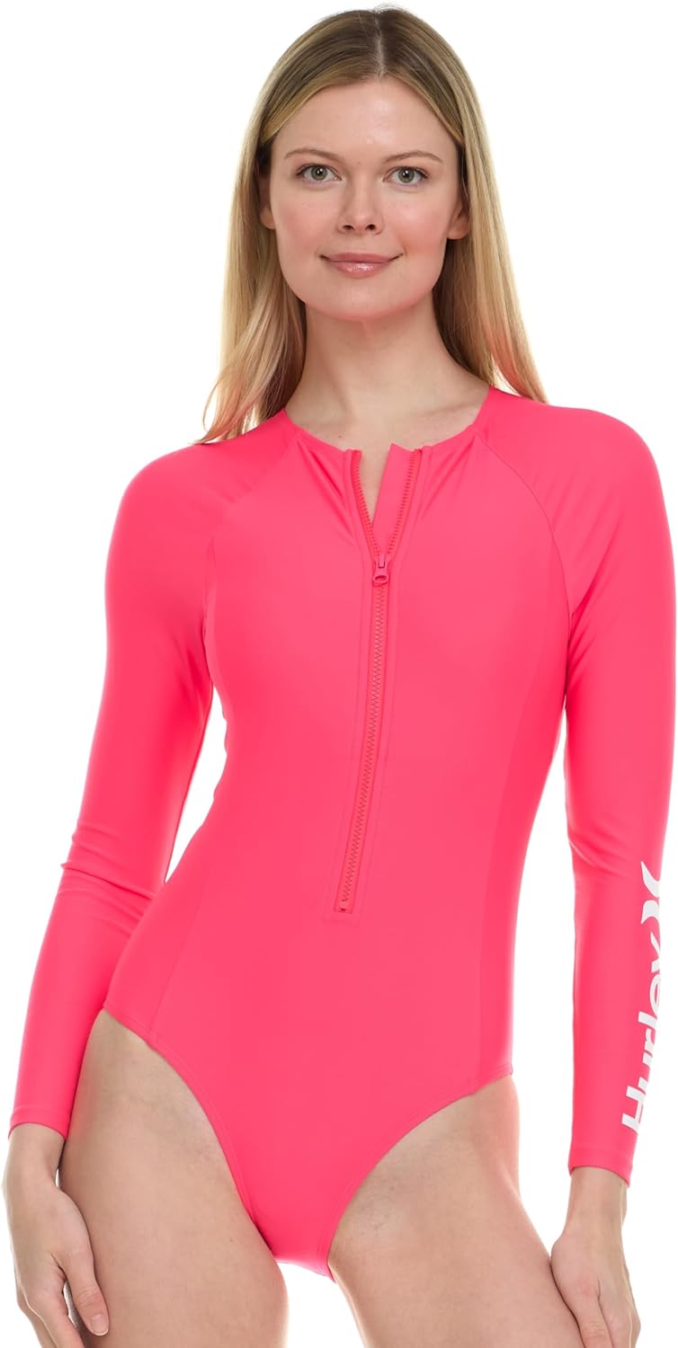 Hurley Long Sleeve One Piece Swimsuit for Women with UPF 50